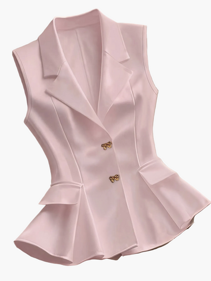 Elegant damevestblazer uden ærmer i skræddersyet stil til forår og sommer