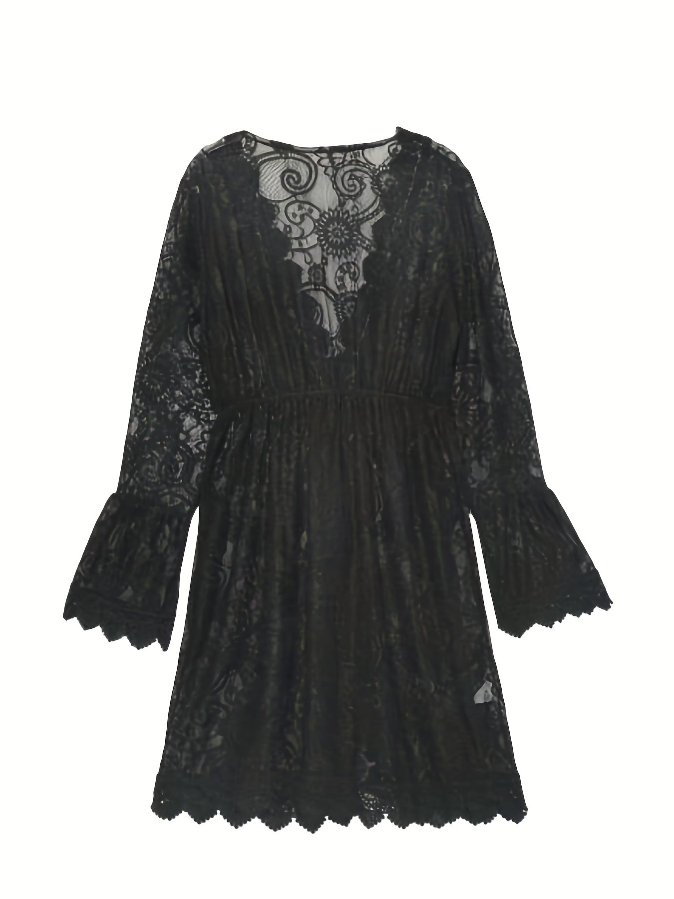 Túnica de playa chic para mujer estilo bohemio con mangas largas – ideal para vacaciones y la costa