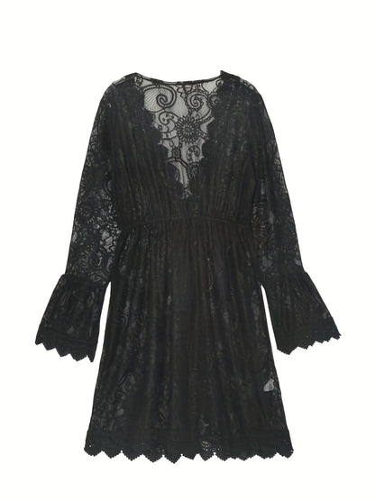 Túnica de playa chic para mujer estilo bohemio con mangas largas – ideal para vacaciones y la costa