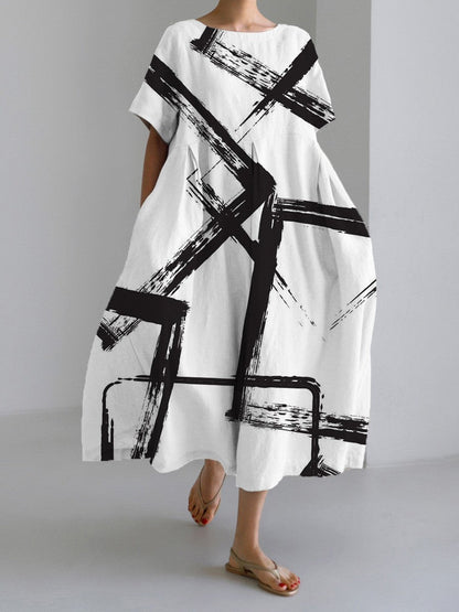 Robe longue décontractée femme style artistique bohème à motif floral – idéale été, vacances, ville