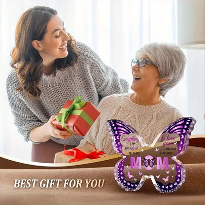 Décoration Papillon Message pour Maman – Cadeau de Remerciement et d'Amour pour Femme – Objet Décoratif Inspirant pour la Maison