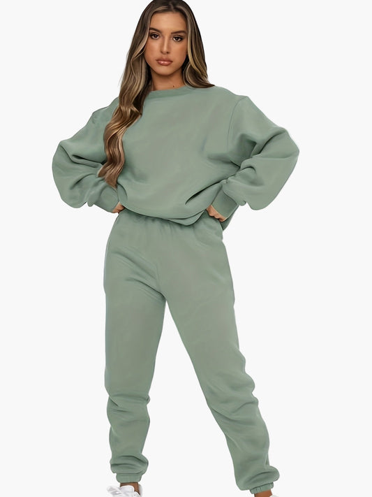 Ensemble de survêtement pour femme style décontracté élégant - Sweatshirt à manches longues et pantalon confortable