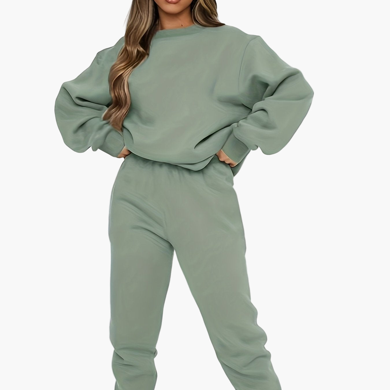 Ensemble de survêtement pour femme style décontracté élégant - Sweatshirt à manches longues et pantalon confortable