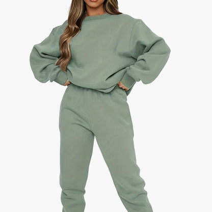 Ensemble de survêtement pour femme style décontracté élégant - Sweatshirt à manches longues et pantalon confortable
