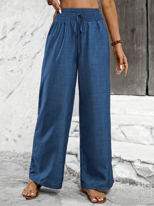 Wide-leg women's pants, elegant casual style for outings and leisure