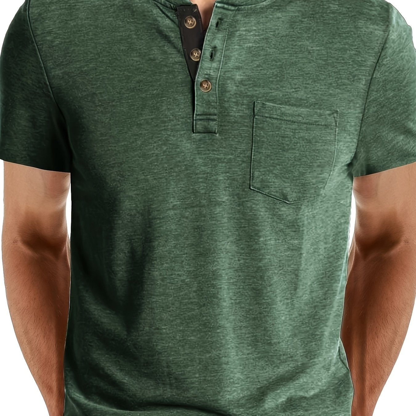 T-shirt à col tunisien décontracté pour homme – Style moderne pour usage quotidien