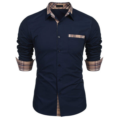 Chemise élégante homme style casual chic à col revers – Idéale pour bureau et sorties