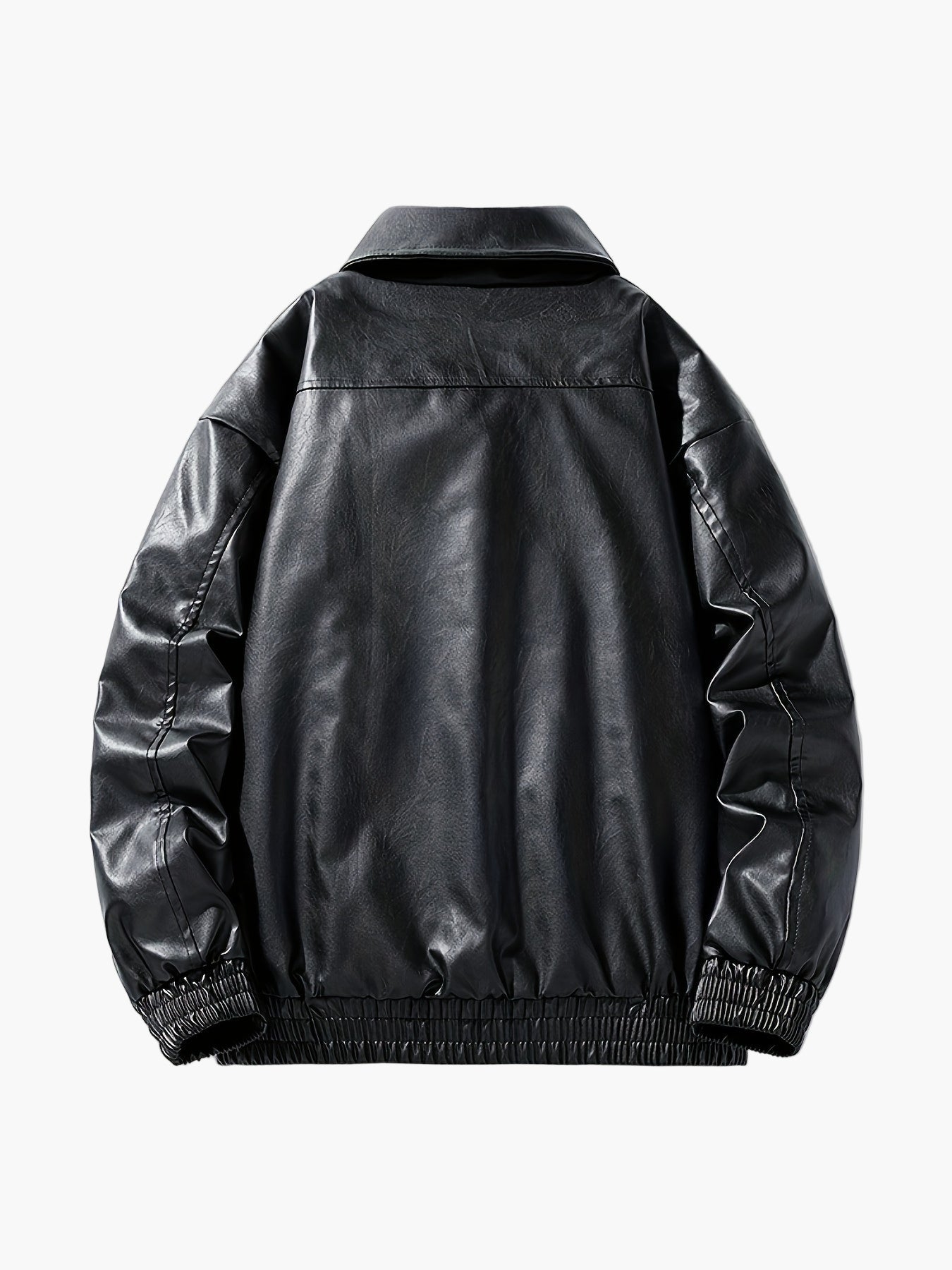 Blouson style bomber décontracté pour homme, coupe ample, fermeture zippée, col à revers