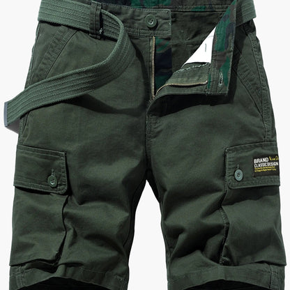 Casual short cargo shorts for men with multiple pockets and belt – Ideal for summer and outdoor activities