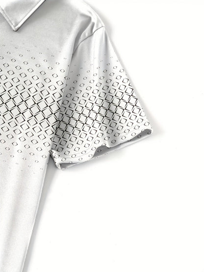 Polo Homme Mode Décontractée à Motif Géométrique pour Été