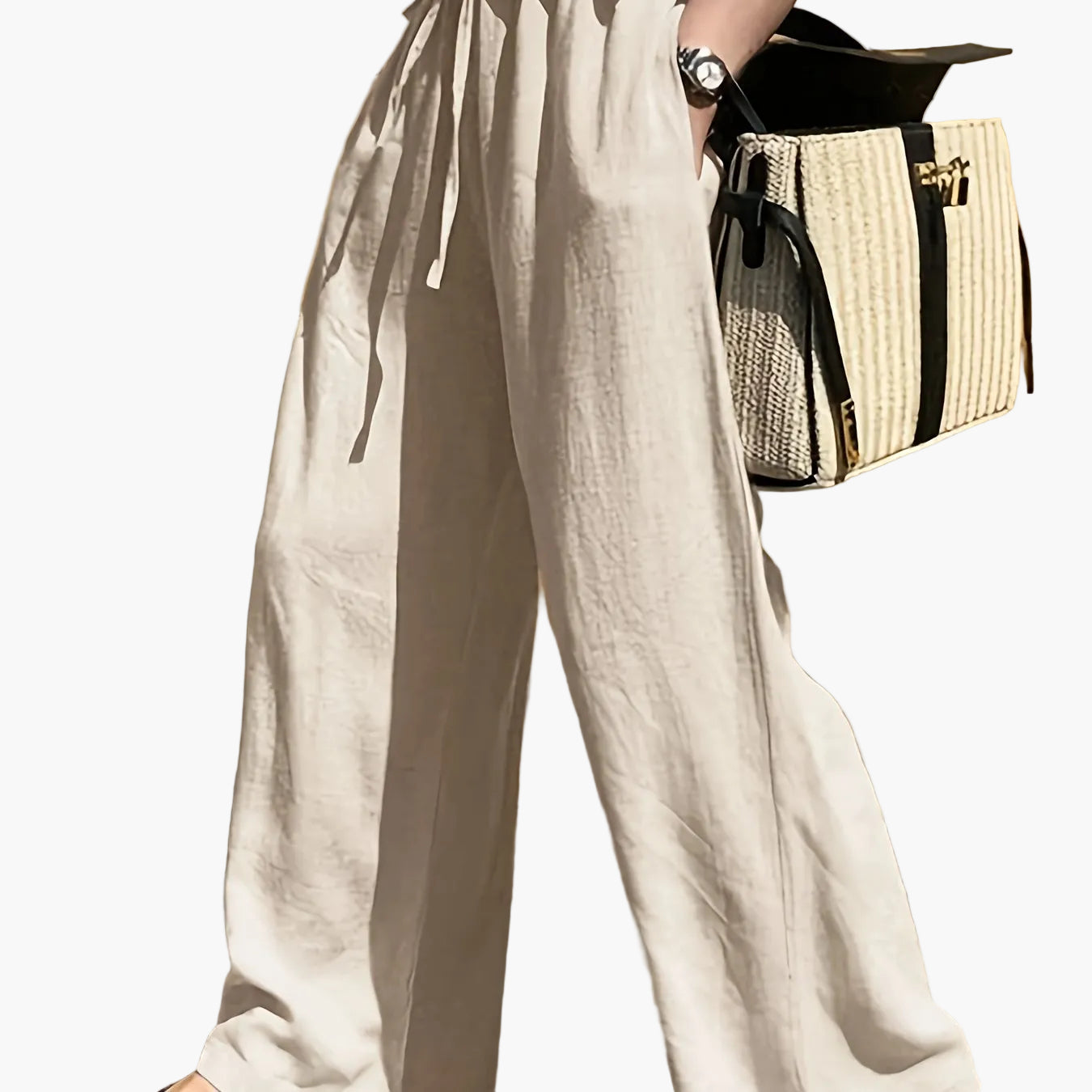 Pantaloni larghi donna stile casual chic con vita a coulisse – Ideali per primavera ed estate