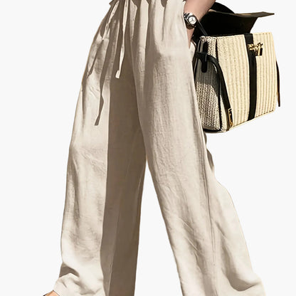 Pantaloni larghi donna stile casual chic con vita a coulisse – Ideali per primavera ed estate
