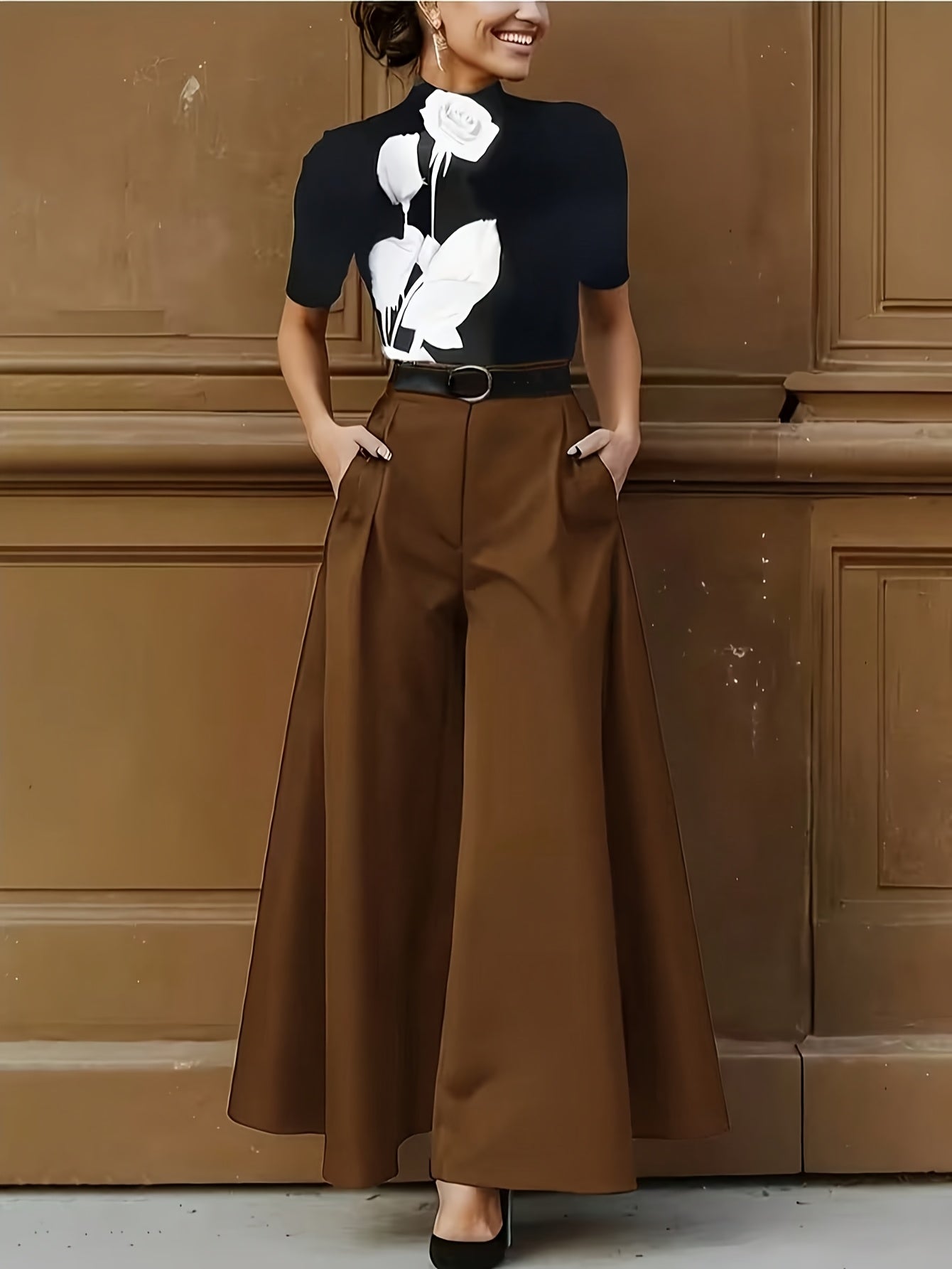 Pantalon large femme style élégant pour occasions formelles et quotidiennes