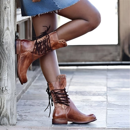 Bottes à Lacets Vintage pour Femme Style Aventurière – Confort et Élégance au Quotidien