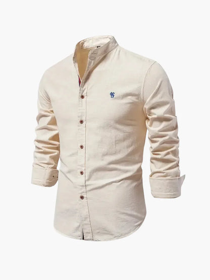 Chemise homme col mao manches longues élégante style casual business