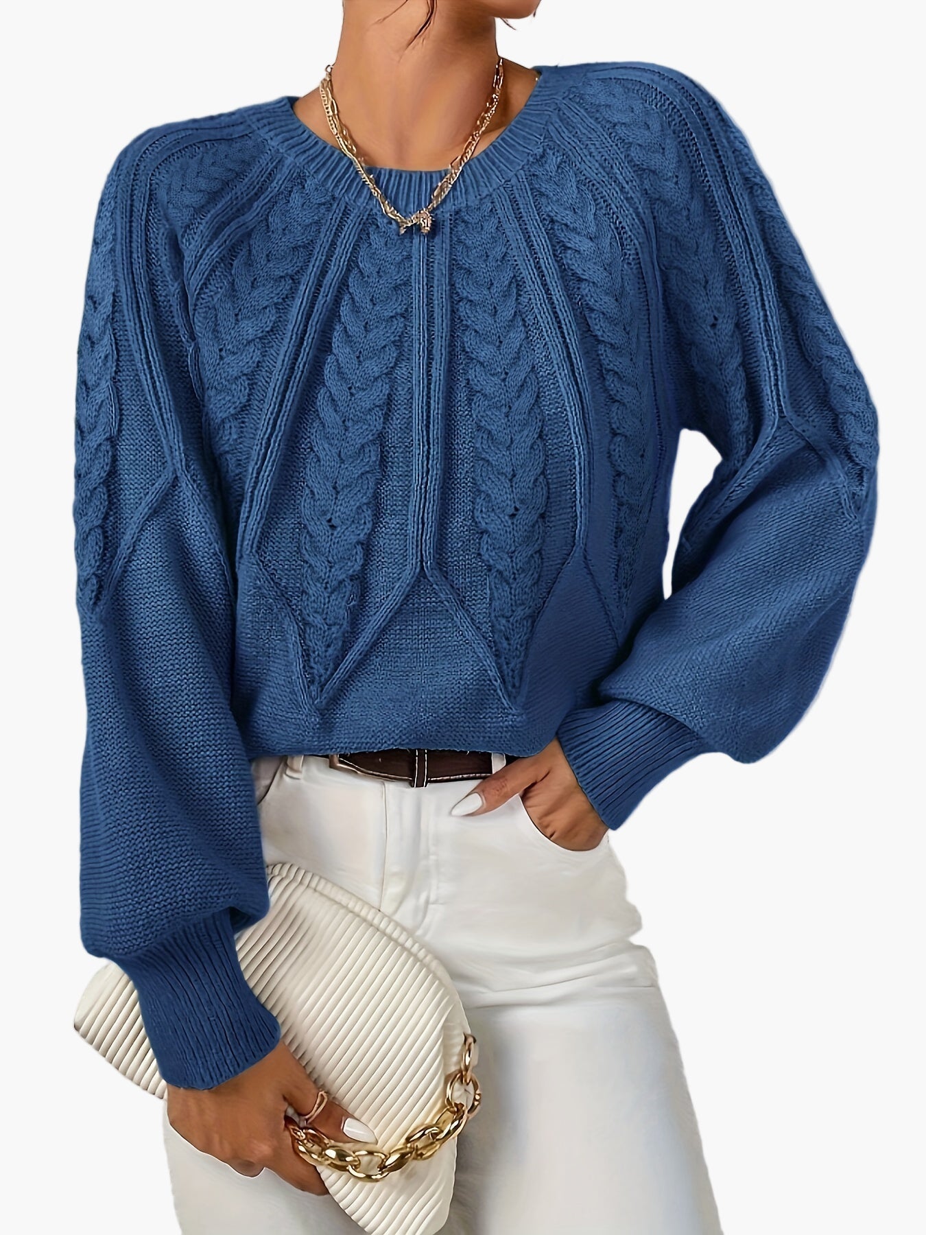 Pull Femme Style Décontracté Chic à Motif Torsadé pour Automne et Printemps