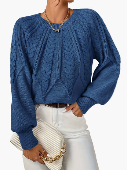 Pull Femme Style Décontracté Chic à Motif Torsadé pour Automne et Printemps