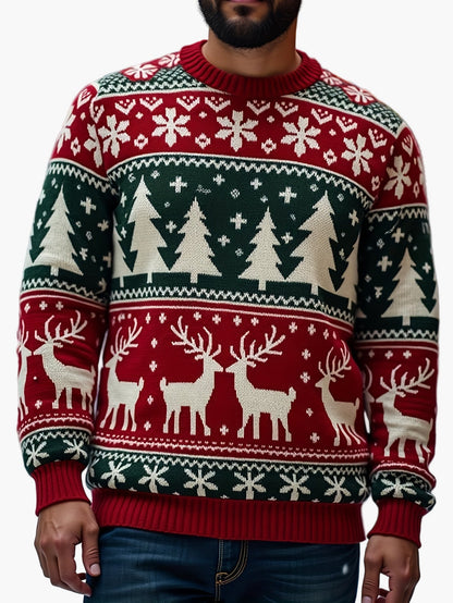 Pull de Noël homme à motifs festifs pour fêtes et hiver