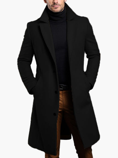 Manteau Long Style Classique Homme Élégant pour Automne et Printemps
