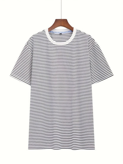 T-shirt a righe orizzontali uomo stile casual moderno maniche corte