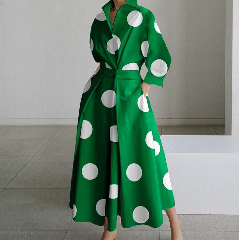 Grace – Robe à manches longues avec taille élastique