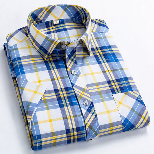 Steve – Chemise décontractée à col boutonné pour homme à manches courtes