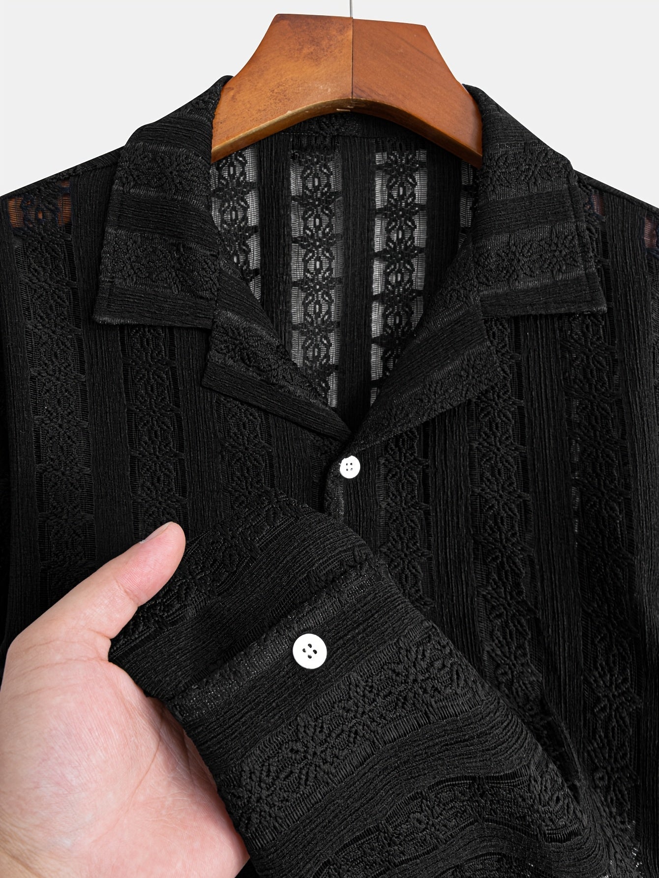 Camisa de vacaciones para hombre de manga corta, estilo resort, elegante y calada