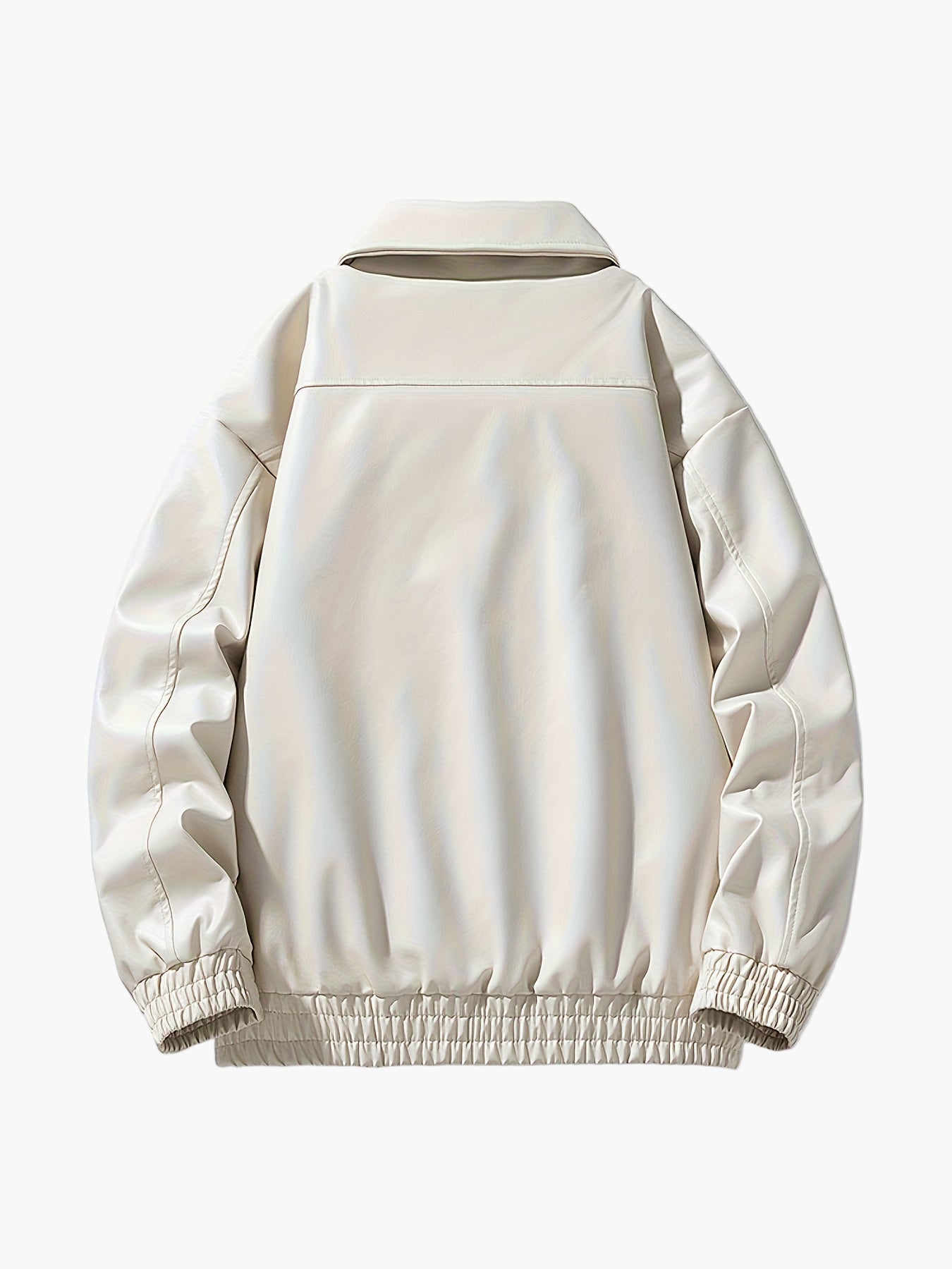 Blouson style bomber décontracté pour homme, coupe ample, fermeture zippée, col à revers