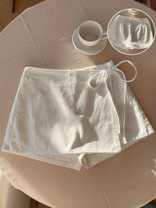 Women's beach wrap skirt-shorts elegant vacation style