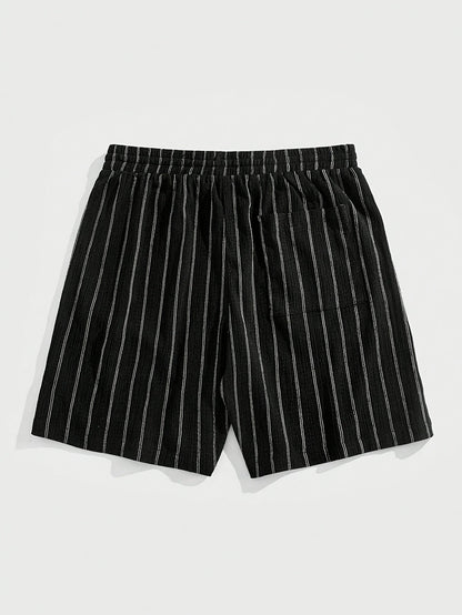 Shorts décontractés à rayures pour homme, style urbain tendance, idéals loisirs et sport