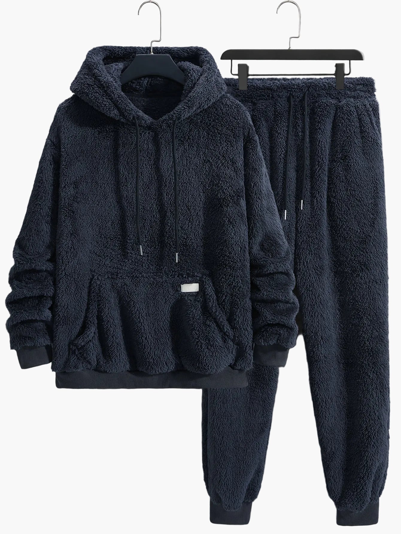 Ensemble décontracté homme sweat à capuche et pantalon style peluche pour l'automne et l'hiver