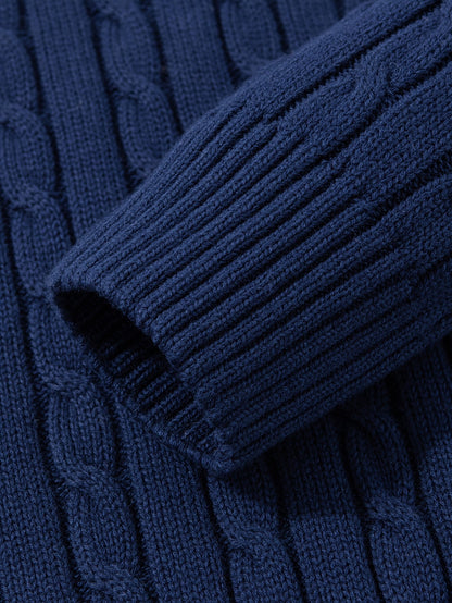 Pull à col roulé torsadé style décontracté pour homme - Manches longues, usage quotidien