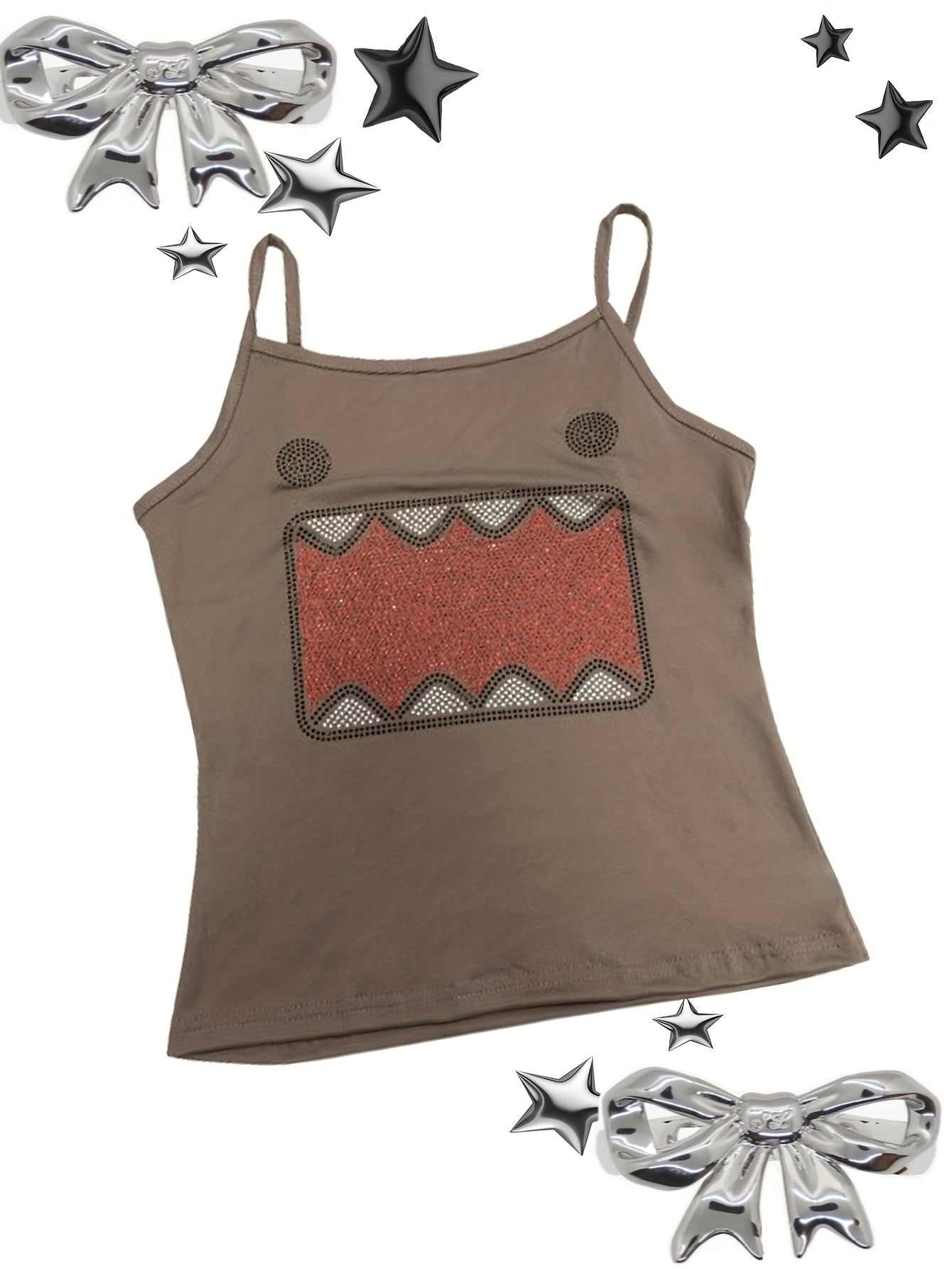 Dames tanktop Y2K geometrisch patroon stedelijke stijl voor een trendy zomerse look