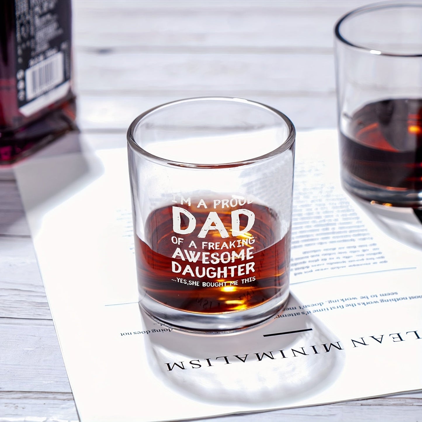 Whiskey Glass for Men – Humorous Gift for Dad, Classic Style, Perfect for Father's Day or Birthday