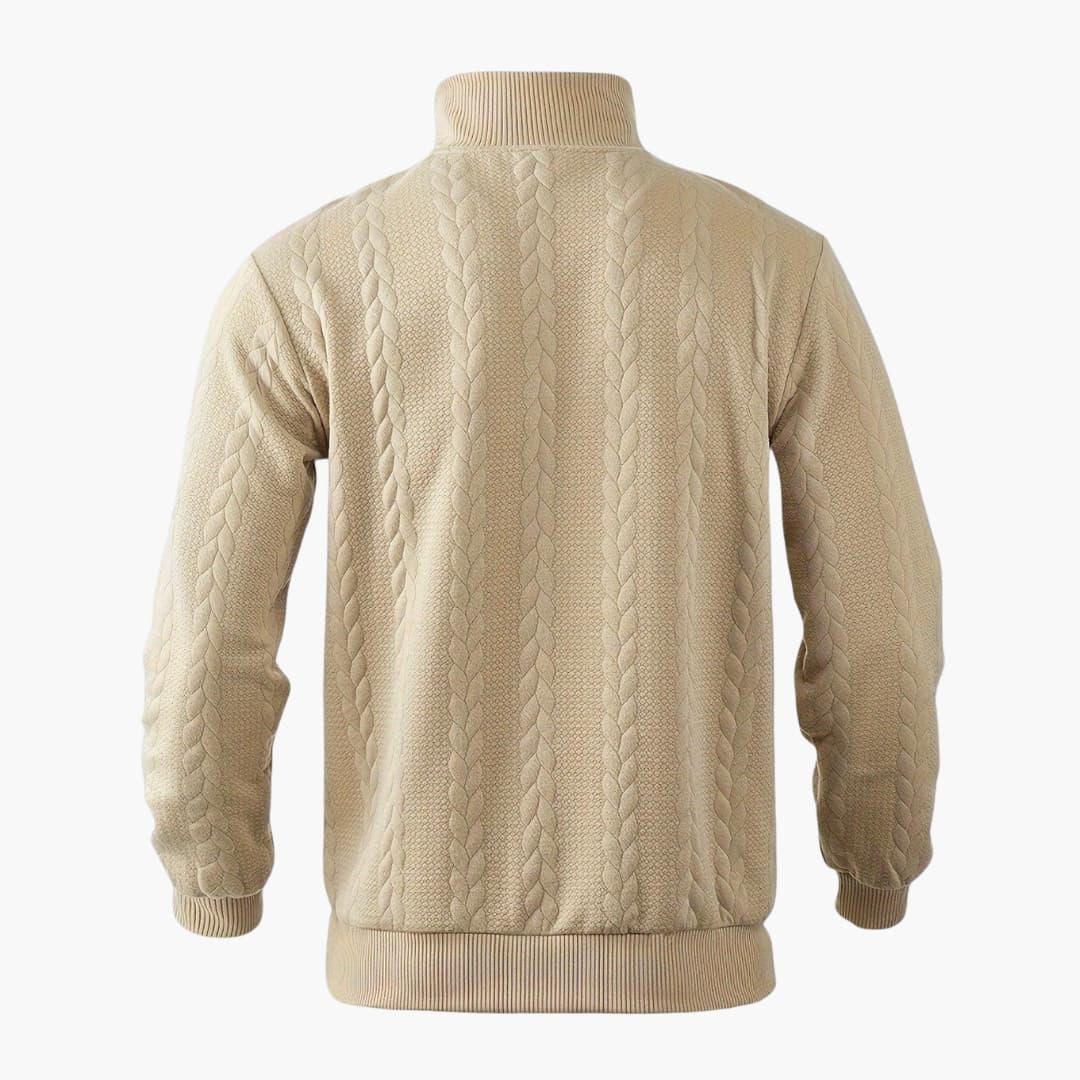 Pull demi-zippé homme style torsadé élégant pour automne et hiver