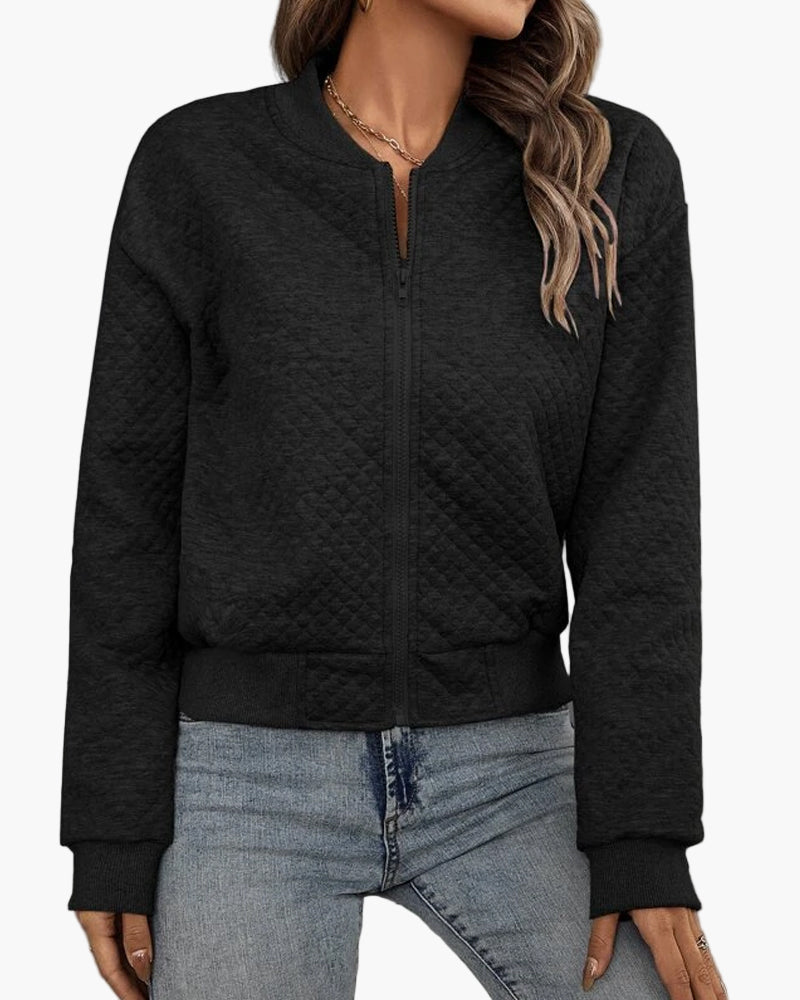 Blouson Bomber Matelassé Tendance Femme Style Urbain Décontracté