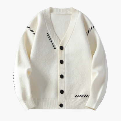 Cardigan boutonné homme style décontracté chic, idéal pour l’automne et l'hiver