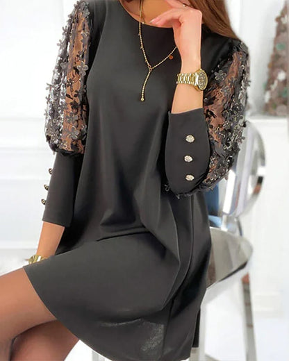 Laila™ - Robe Chemise à Manches Bouffantes