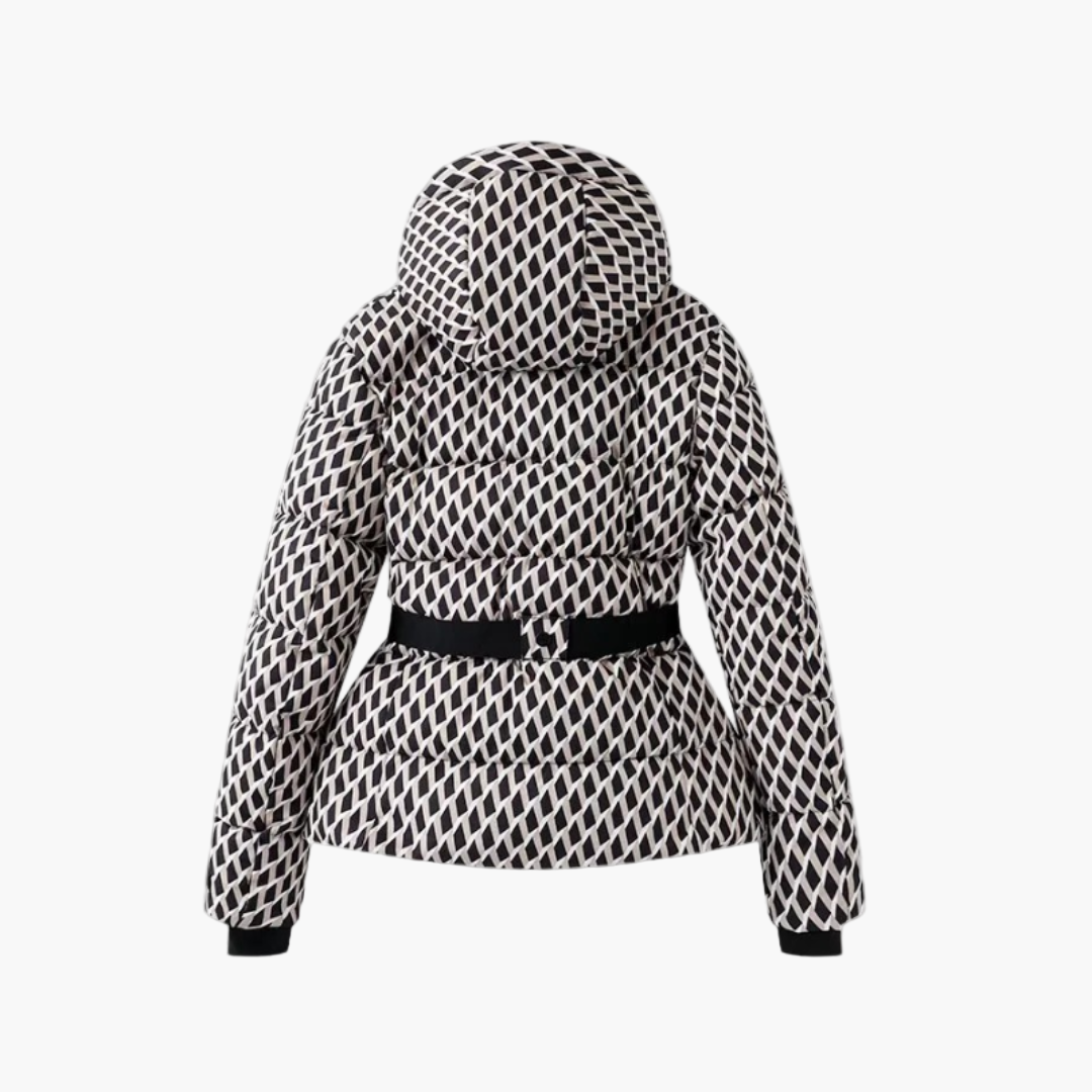 Veste doudoune femme élégante à capuche et ceinture – Style moderne pour l’hiver