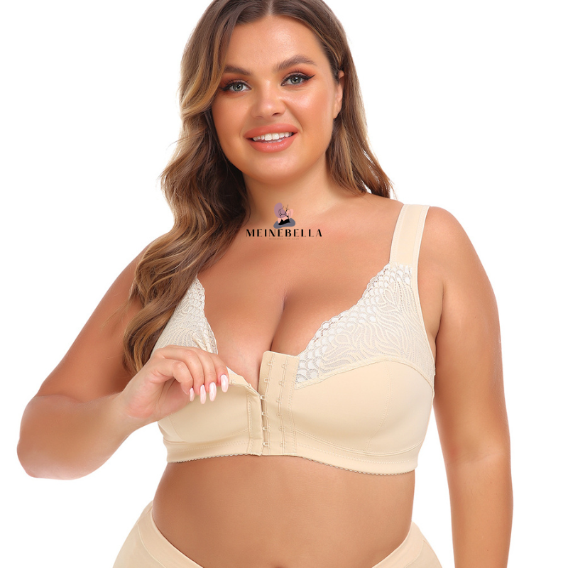 Marie – Soutien-gorge sans armatures avec fermeture frontale et dentelle