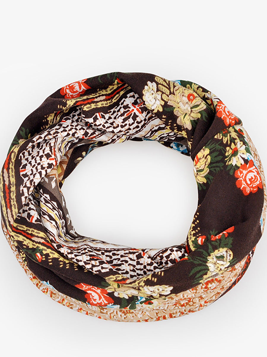 Gorro para mujer estilo bohemio de uso múltiple con motivo floral elegante para primavera, verano y otoño