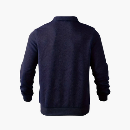 Sweat-shirt pour homme style vintage à col zippé avec motif géométrique – Élégance décontractée pour toutes occasions