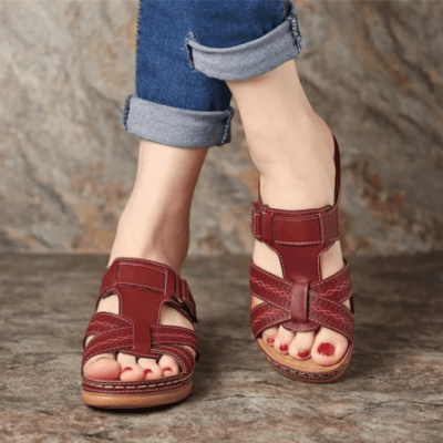 Bekväma slip-in sandaler med kilklack för dam – Chic stil för vardagsbruk