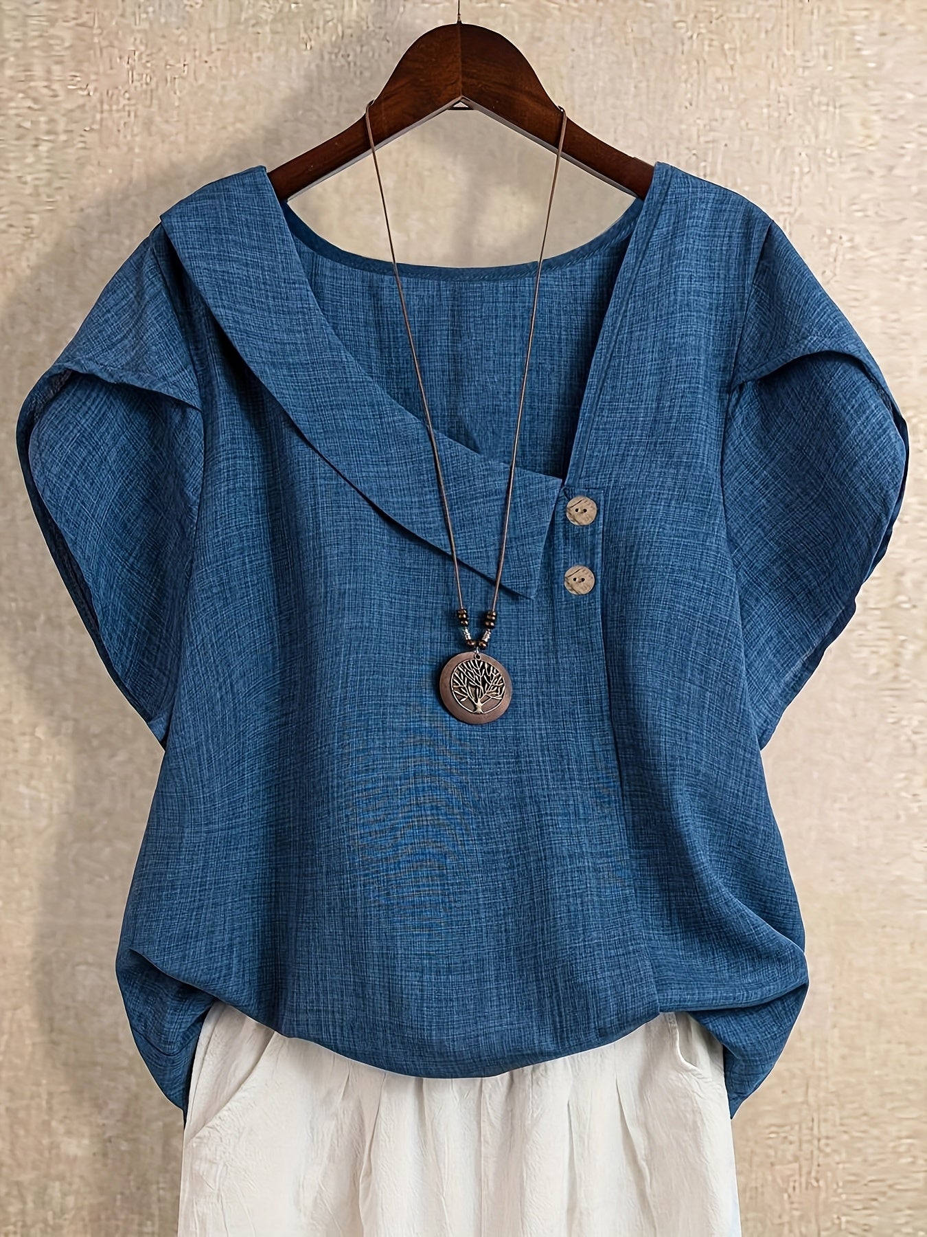 Blouse Tuniek Dames Asymmetrische Stijl Casual Elegant