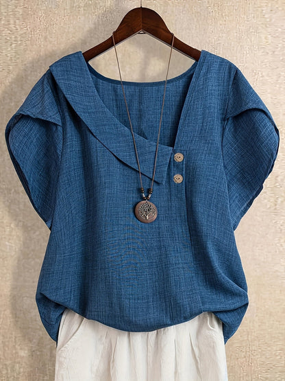 Blouse Tuniek Dames Asymmetrische Stijl Casual Elegant