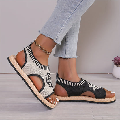 Dames casual sandalen met bloemenpatroon voor de zomer, bohemien chique stijl, dagelijks comfort
