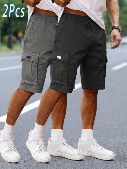 Shorts cargo décontractés pour homme 2 pièces, style urbain et polyvalent, idéals pour loisirs et activités extérieures