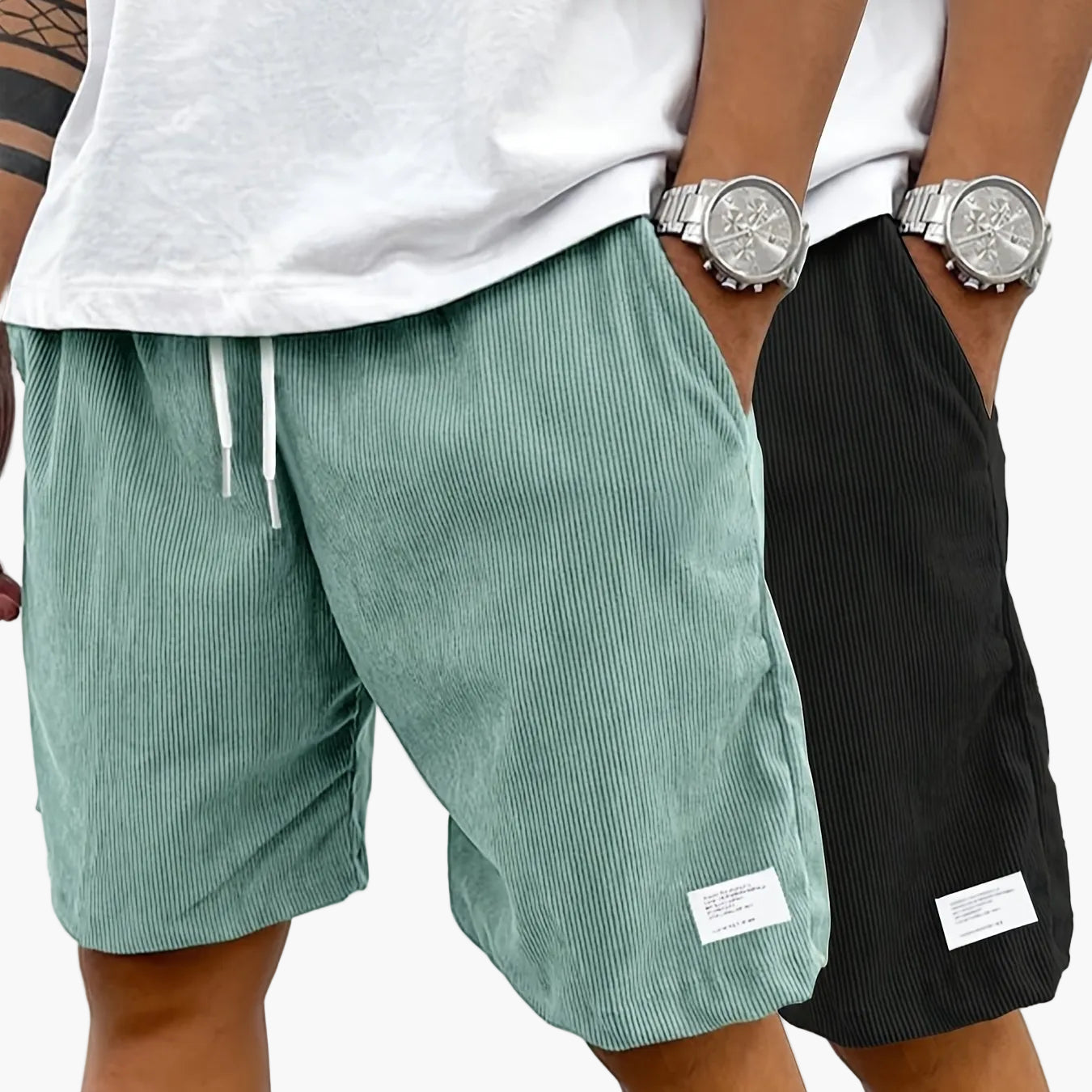 Short vintage décontracté pour homme avec poches – Style urbain idéal pour l'été et les loisirs