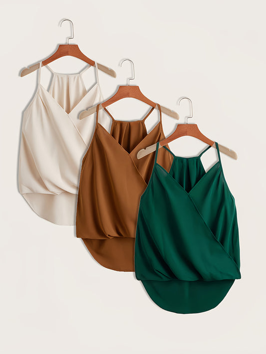 Blusa donna senza maniche con collo halter drappeggiato per un look chic e versatile