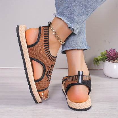 Dames casual sandalen met bloemenpatroon voor de zomer, bohemien chique stijl, dagelijks comfort